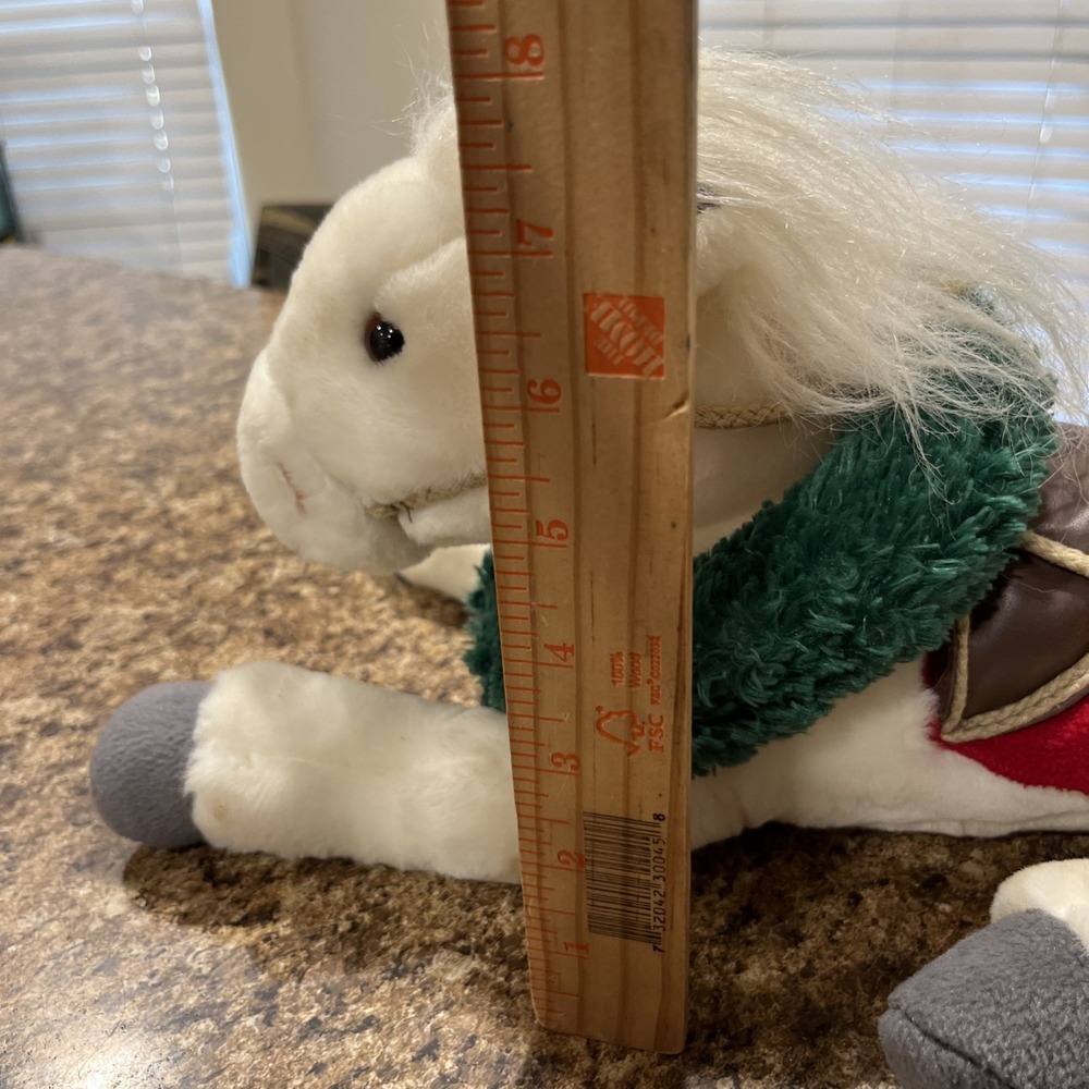 Toys R Us Horse Plush Wells Fargo Legendary Christmas Wreath White 2003 16" - Picture 13 of 13